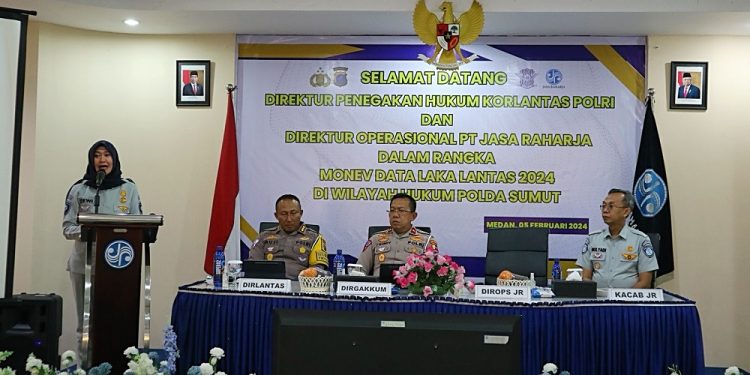 Jasa Raharja dan Korlantas Polri Gelar Monitoring dan Evaluasi Data Laka Lantas di Wilayah Hukum Polda Sumatera Utara
