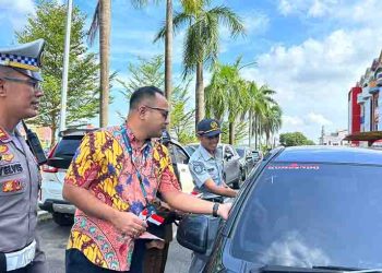 Jasa Raharja Kepri Lakukan Operasi DalRikWas di Simpang Gelael Batam Center