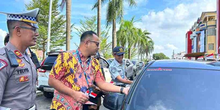 Jasa Raharja Kepri Lakukan Operasi DalRikWas di Simpang Gelael Batam Center