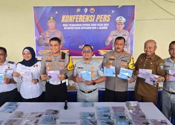 Penertiban Kendaraan Angkutan Barang di Kota Batam, Ditlantas Polda Kepri Gelar Press Release Bersama Jasa Raharja & Mitra FKLL Kepri