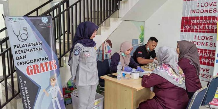 Gencarkan Pencegahan Laka Lantas, Jasa Raharja Tanjungpinang Gelar Layanan Pemeriksaan Kesehatan Gratis di Samsat Bintan