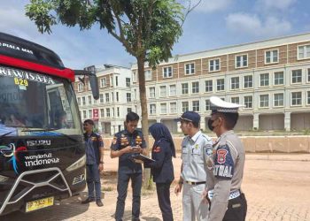 Jasa Raharja dan BPTD Provinsi Kepri lakukan Pemeriksaan Kendaraan Umum Pastikan Layak Jalan