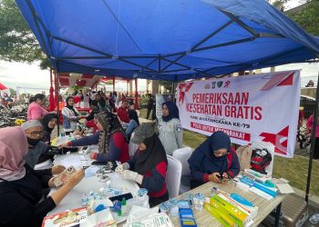 Jasa Raharja dan Polda Kepri Gelar Pemeriksaan Kesehatan Gratis dalam rangka Hari Bhayangkara ke-79 pada Giat Fun Bike di Wilayah Karimun
