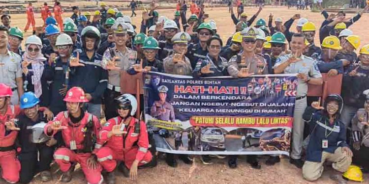 Jasa Raharja dan Satlantas Polres Bintan Beri Edukasi Safety Riding kepada Karyawan PT Meindo Group