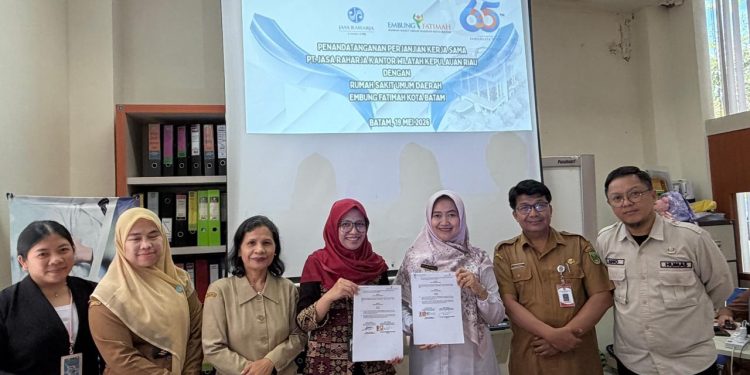 Jasa Raharja Kanwil Kepri Gelar Penandatanganan MOU JR Care SIMRS di RSUD Embung Fatimah Kota Batam
