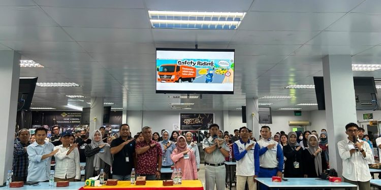 Jasa Raharja Gelar Safety Riding dan Sosialisasi Lapor Laka JR Ku bersama PT Sumitomo Kota Batam