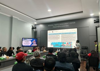 Jasa Raharja dan Kamsel Ditlantas Polda Kepri Gelar Safety Riding dan Sosialisasi PPGD Kepada Serikat Pekerja PT. Mcdermott Indonesia